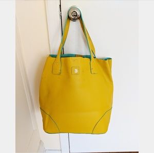Yellow and teal large tote, beach bag, carry all